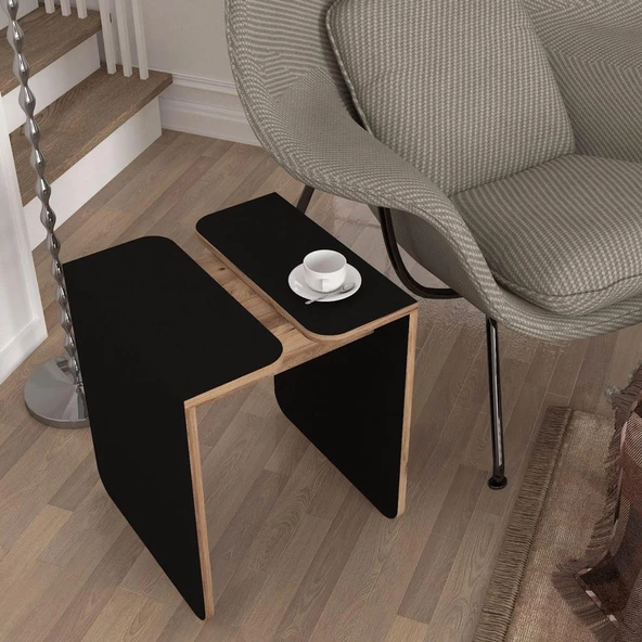 Dekorister Gieza Yan Sehpa Siyah-Atlantikçam - Resim 2