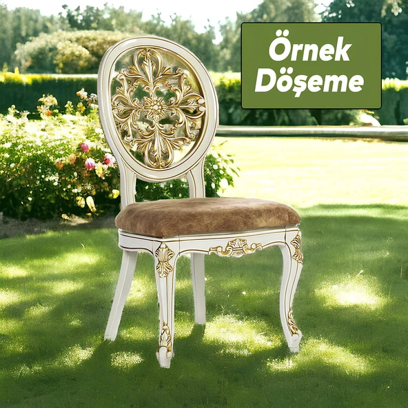 Beliza Sandalye Sert Plastik Krem Altın Gold Koltuk Bahçe Balkon Mutfak Yemek Masası Sandalyesi - 4