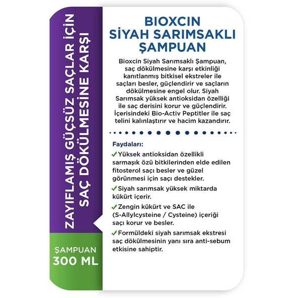Bioxcin Siyah Sarımsak Şampuanı 300ml - Resim 5