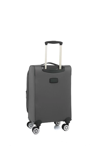 Louisiana Polo 2'li Valiz Seti Orta ve Kabin Boy Lüx Kumaş Valiz Antrasit 2082 - Resim 5