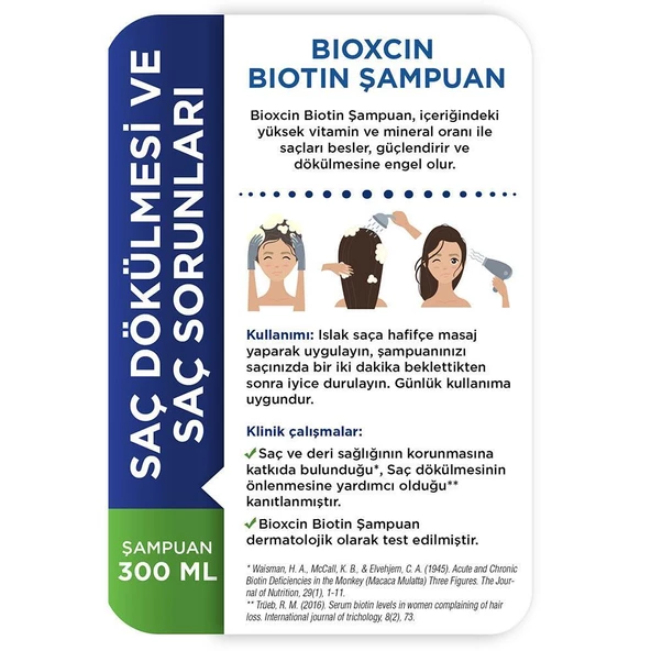 Bioxcin Biotin Saç ve Saç Derisi Şampuanı 300ml - Resim 4