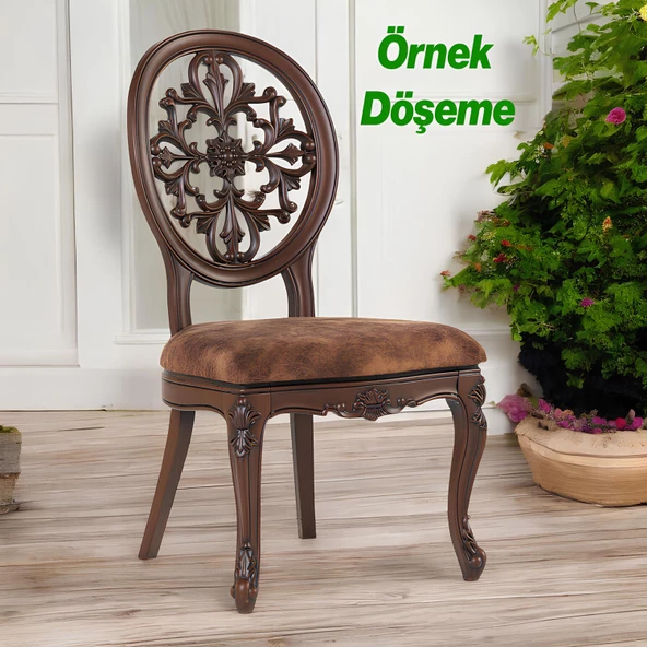 Beliza Sandalye Sert Plastik Ahşap Koltuk Bahçe Balkon Mutfak Yemek Masası Sandalyesi Kahverengi - 4