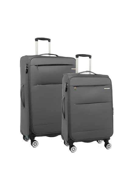 Louisiana Polo 2'li Valiz Seti Büyük ve Orta Boy Lüx Kumaş Valiz Antrasit 2082 ürün görseli