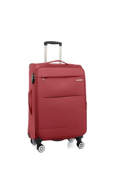 Louisiana Polo 2'li Valiz Seti Orta ve Kabin Boy Lüx Kumaş Valiz Bordo 2082 - Resim 2