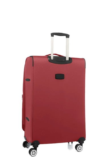 Louisiana Polo 2'li Valiz Seti Büyük ve Orta Boy Lüx Kumaş Valiz Bordo 2082 - Resim 3