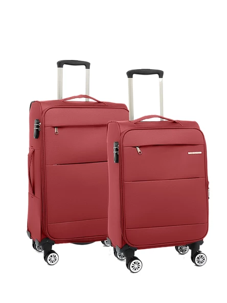 Louisiana Polo 2'li Valiz Seti Büyük ve Orta Boy Lüx Kumaş Valiz Bordo 2082 ürün görseli