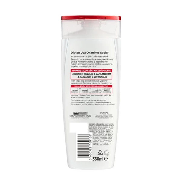 Elseve Komple Onarıcı 5 Yapılandırıcı Bakım Şampuanı 360ml - Resim 3