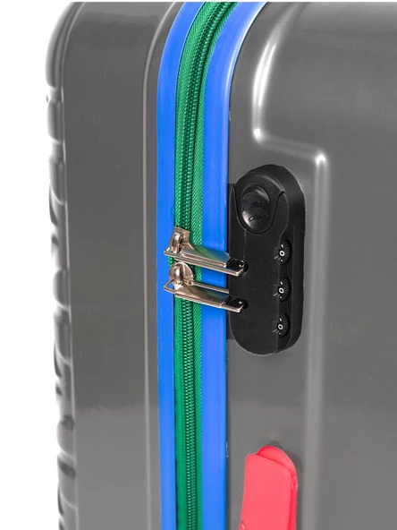 Kabin Boy %100 Polikarbon Valiz 4x2 Teker Gri 1089 - Resim 4