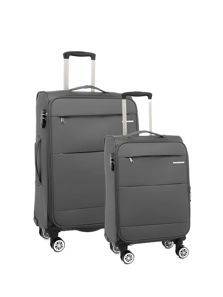 Louisiana Polo 2'li Valiz Seti Orta ve Kabin Boy Lüx Kumaş Valiz Antrasit 2082 ürün görseli