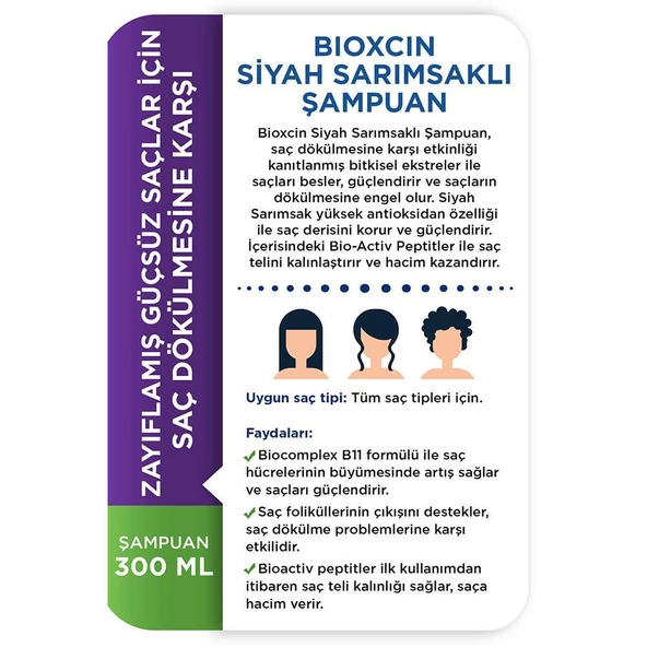 Bioxcin Siyah Sarımsak Şampuanı 300ml - Resim 3