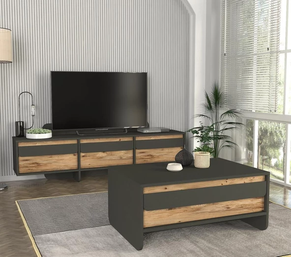 Dekorister Maggie Orta Sehpa Antrasit - Atlantikçam - Resim 4