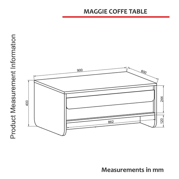 Dekorister Maggie Orta Sehpa Antrasit - Atlantikçam - Resim 8