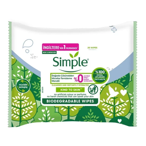 Simple Kind To Skin Micellar Yüz Temizleme Mendili 25 Adet