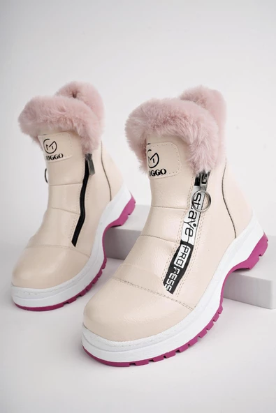 Muggo BUBBLE Garantili Kaymaz Taban İçi Kürklü Yandan Fermuarlı Çocuk Bot - 7