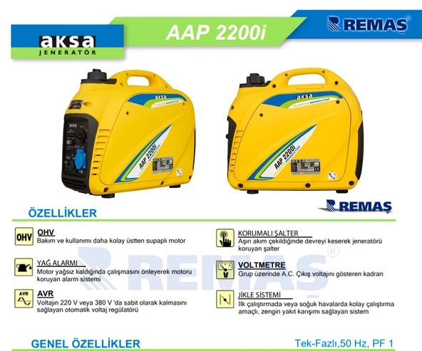 Aksa Aap 2200İ Inverter İpli 2.2 Kva Benzinli Jeneratör - 3