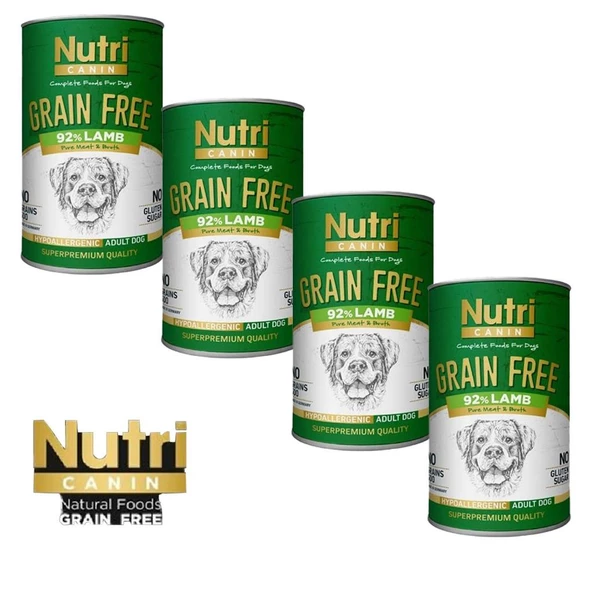 Nutri Canin 400Gr %92 Kuzu Etli Tatlı Patatesli Hipo Alerjenik Tahılsız 4Adet Yaş Köpek Maması - 12