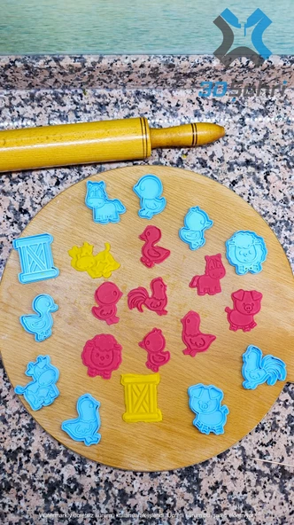 Çiftlik Kurabiye Kalıbı ve Şeker Hamuru Kalıbı Seti 11 Adet - 5 CM - 2
