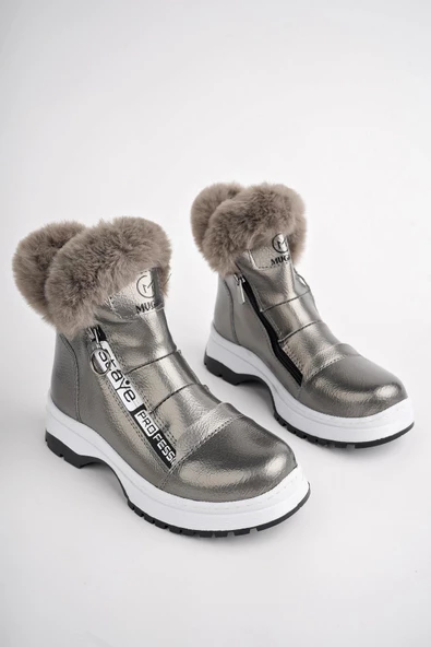 Muggo BUBBLE Garantili Kaymaz Taban İçi Kürklü Yandan Fermuarlı Çocuk Bot - 3