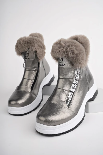 Muggo BUBBLE Garantili Kaymaz Taban İçi Kürklü Yandan Fermuarlı Çocuk Bot - 2