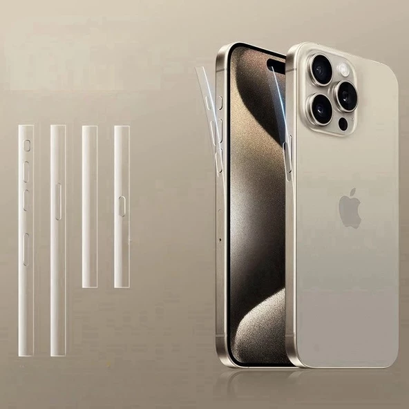 İphone 16 Pro Uyumlu 2 Adet Çerçeve Koruyucu Şeffaf Ultra koruyucu Nano Jelatin
