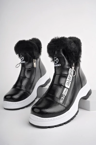 Muggo BUBBLE Garantili Kaymaz Taban İçi Kürklü Yandan Fermuarlı Çocuk Bot - 12