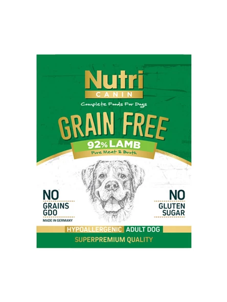 Nutri Canin 400Gr %92 Kuzu Etli Tatlı Patatesli Hipo Alerjenik Tahılsız 6Adet Yaş Köpek Maması - 10