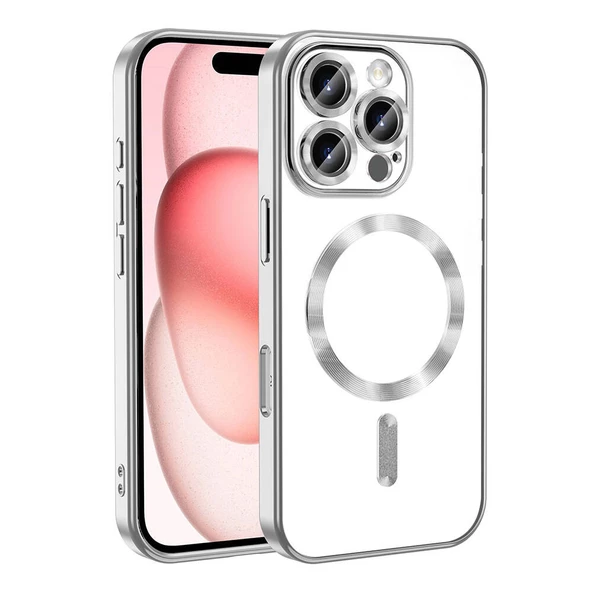 iPhone 16 Pro Kılıf Kamera Korumalı Magsafe Parlak Luxury Kılıf - Resim 4