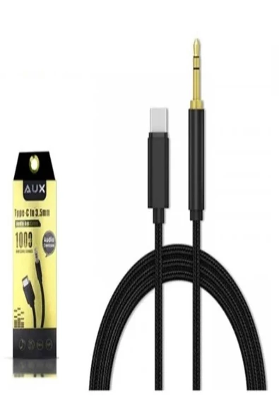 Kablo Type-c To 3.5 Mm Konektör Örgülü Ses Kablosu 1 Metre Pl-8858