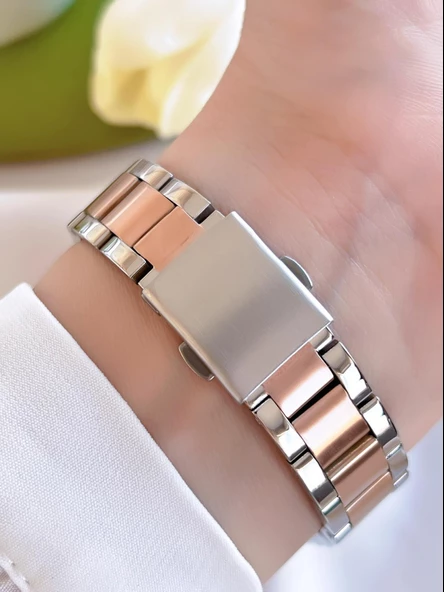 Ferro Çelik Kordon İyon Kaplama Kasa 3 Atm Suya Dayanıklı Kadın Kol Saati+Bileklik BFL40093-EX - Resim 3