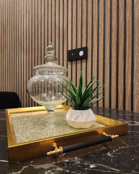 Renkli Duvarlar 16 M² 1.Sınıf Kalite Silinebilir Lambri Panel Ahşap Duvar Çıtası Desenli Premium Duvar Kağıdı 3406 - 3