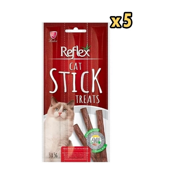 Biftekli Kuzulu Kedi Ödül Çubuğu 5 gr x 3 x 5 Adet