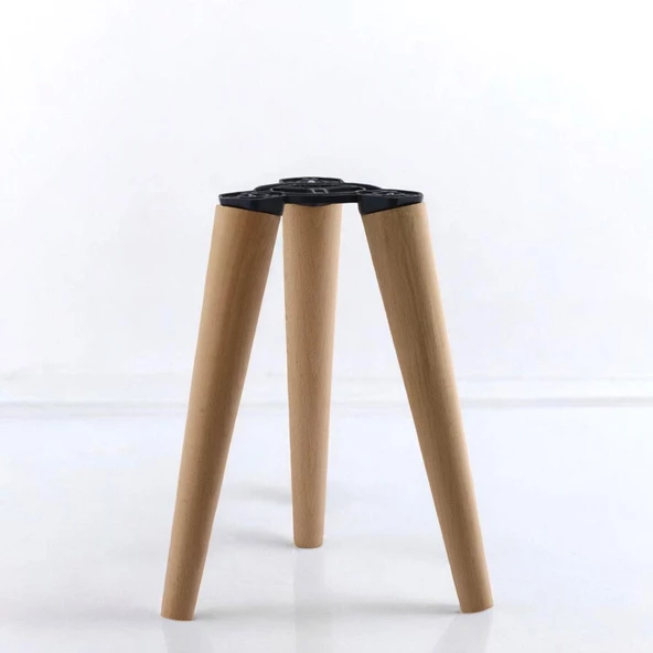 Ahşap Sehpa 3'lü Ayak Takımı 40 cm Zigon Puf Tabure Ayağı Masa Ayakları 40 cm Bağlantı Aparatı Dahil - 3