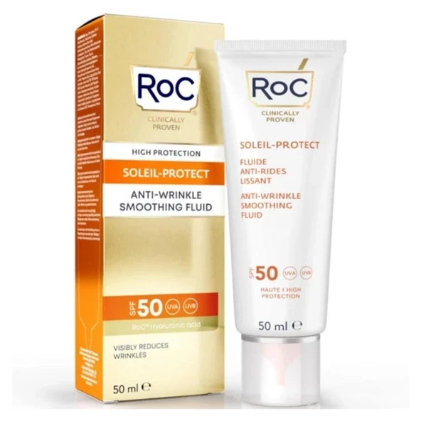 Roc Soleil-Protect Kırışıklık Karşıtı Yüz Güneş Kremi SPF50+ 50ml