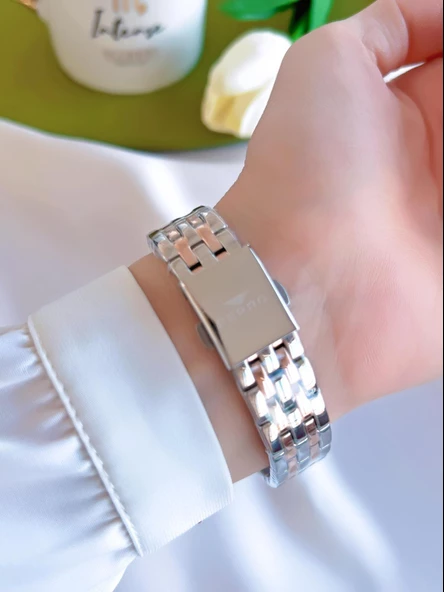 Ferro Çelik Kordon İyon Kaplama Kasa 3 Atm Suya Dayanıklı Kadın Kol Saati+Bileklik BFL21483-EX - Resim 3