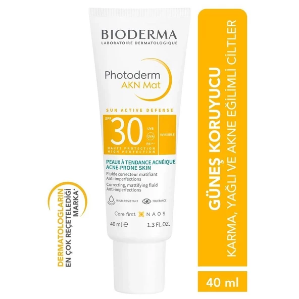 Bioderma Photoderm AKN Mat Yağlı Ciltler için Güneş Kremi SPF30 40ml - 2