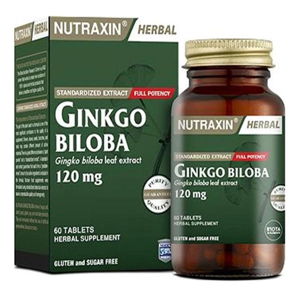 Nutraxin Herbal Ginkgo Biloba 120 mg - Resim 3