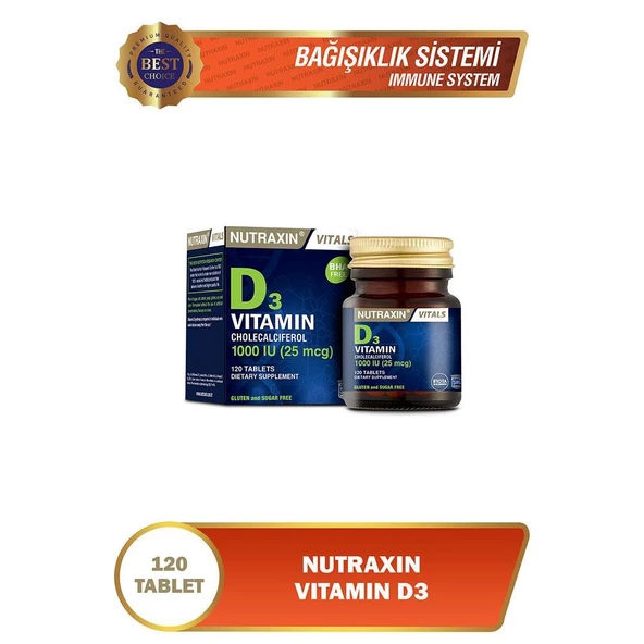 Nutraxin Vitamin D3 Takviye Edici Gıda 120 Tablet