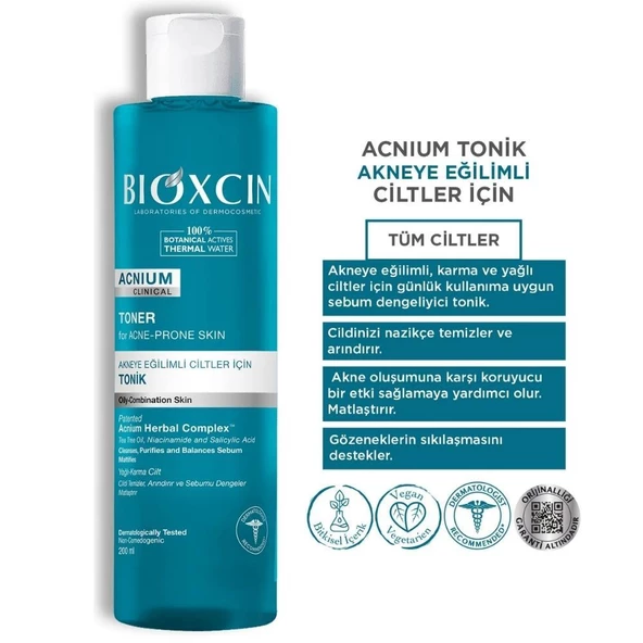 Bioxcin Acnium Clinical Akneye Eğilimli Ciltler için Tonik 200ml - 2