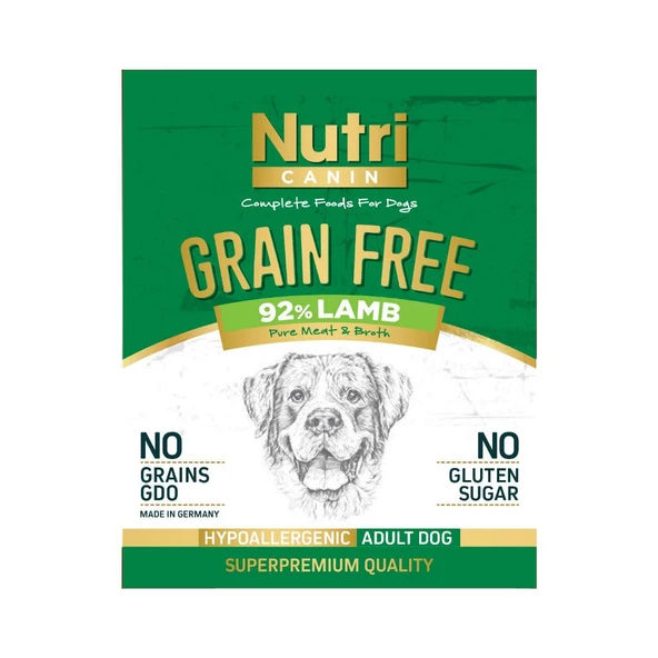 Nutri Canin 400Gr %92 Kuzu Etli Tatlı Patatesli Hipo Alerjenik Tahılsız 12Adet Yaş Köpek Maması - 4