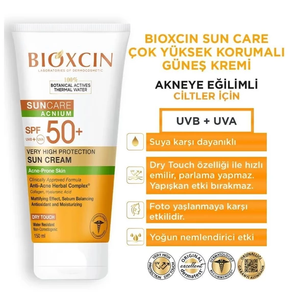 Bioxcin Sun Akneye Eğilimli Cilt Güneş Kremi SPF50 150ml - 2