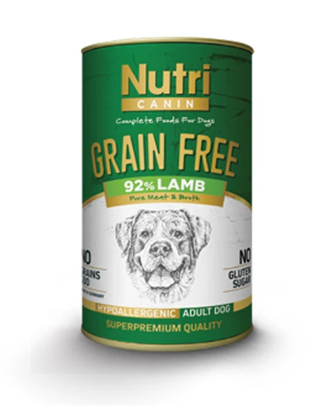 Nutri Canin 400Gr %92 Kuzu Etli Tatlı Patatesli Hipo Alerjenik Tahılsız 12Adet Yaş Köpek Maması - 6