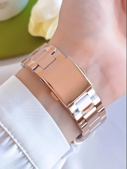 Ferro Çelik Kordon İyon Kaplama Kasa 3 Atm Suya Dayanıklı Kadın Kol Saati+Bileklik BFL21161-SY - Resim 3