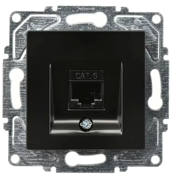 GÜNSAN EQONA SİYAH TEKLİ DATA CAT6 PRİZ DÜĞME MEKANİZMA