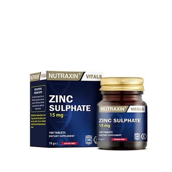 Nutraxin Vitals Zinc Sulphate Takviye Edici Gıda 100Tablet - Resim 3
