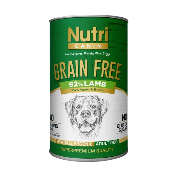 Nutri Canin 400Gr %92 Kuzu Etli Tatlı Patatesli Hipo Alerjenik Tahılsız 12Adet Yaş Köpek Maması - 2