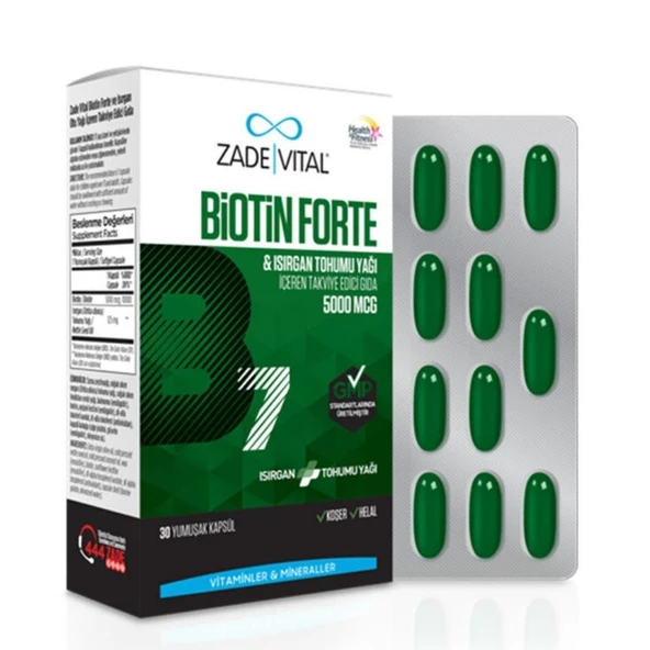 Zade Vital Biotin Forte 30 Yumuşak Kapsül