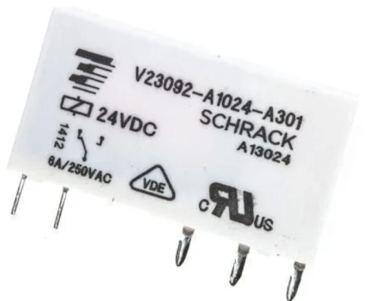 SCHRACK 1 Kutuplu 24V DC 6A 5 Pinli Yaprak Röle