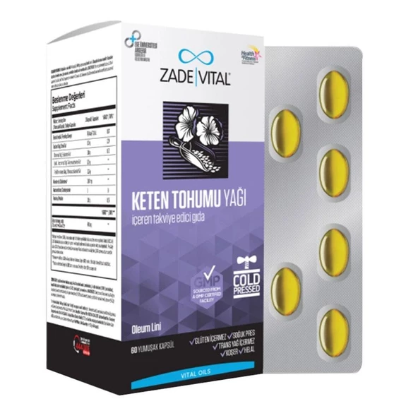 Zade Vital Keten Tohumu Yağı 625 mg 60 Kapsül