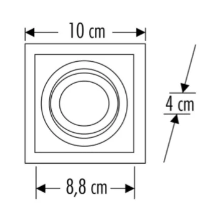 CATA Pars Satin-Siyah Kare Sıva Altı Spot GU-10 Duylu (Ampulsüz) - Resim 2