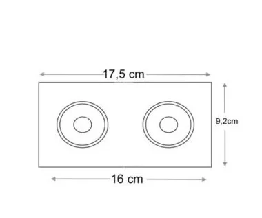CATA Jaguar Siyah-Rose Kare Sıva Altı Spot 2xGU-10 Duylu (Ampulsüz) - Resim 2